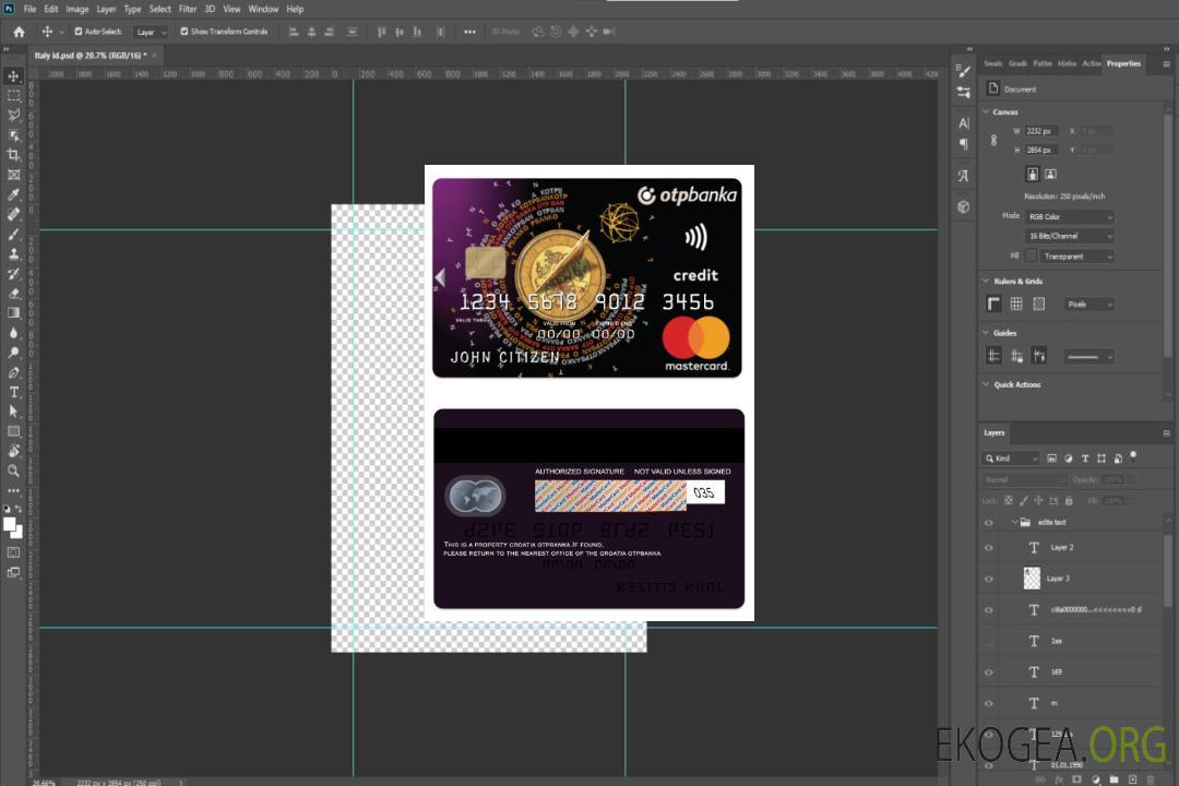 Croatie OTP banka Mastercard Carte de paiement standard template Croatie OTP banka Mastercard Carte de paiement standard template